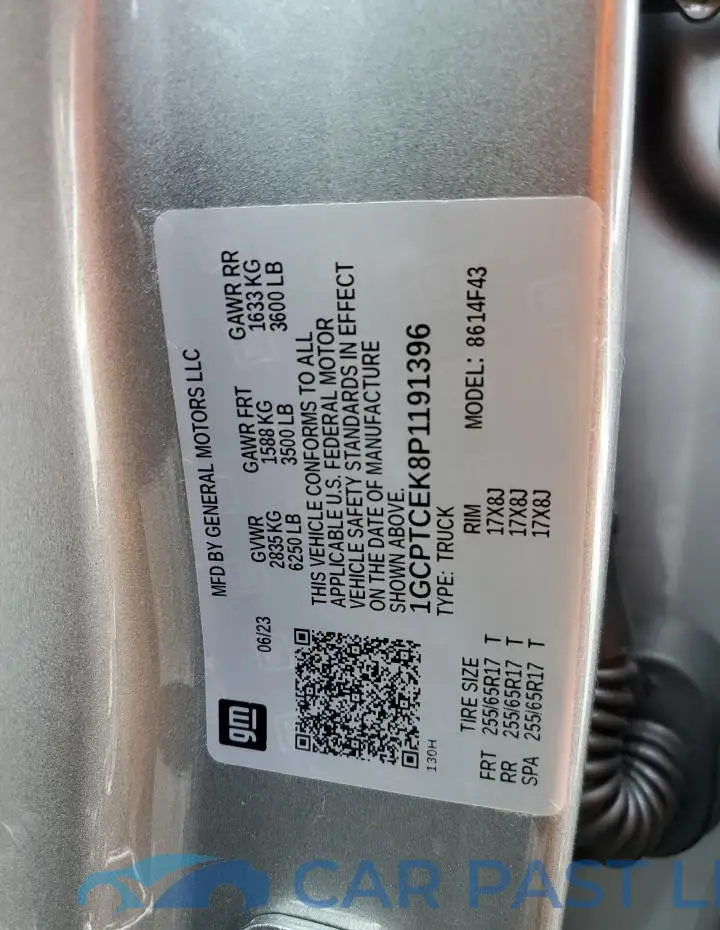 1GCPTCEK8P1191396# 12