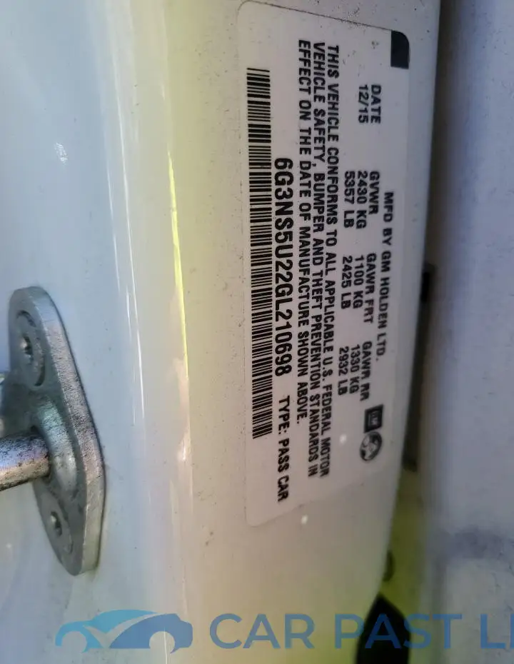 6G3NS5U22GL210698# 13