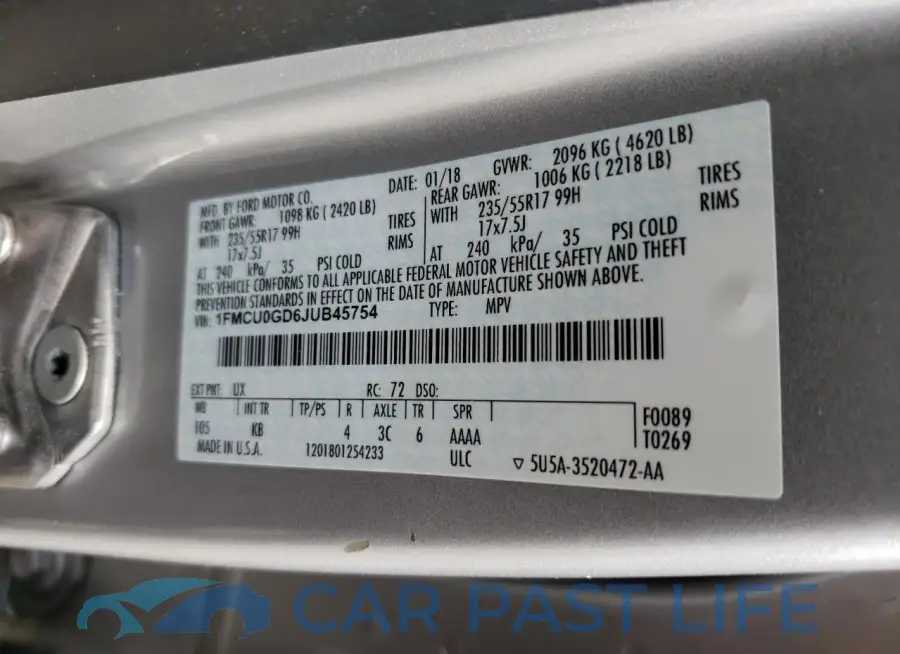 1FMCU0GD6JUB45754# 13