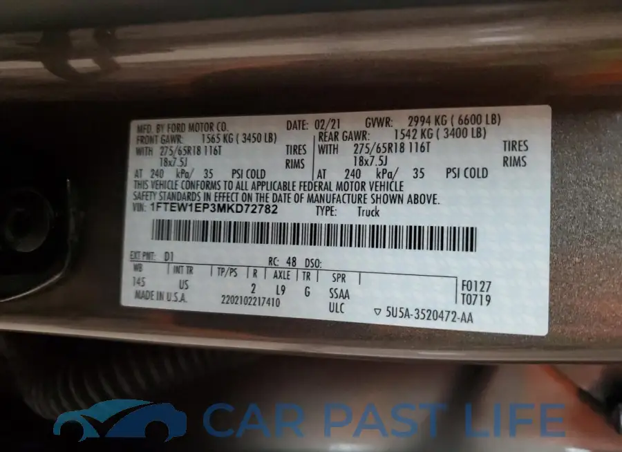 1FTEW1EP3MKD72782# 12
