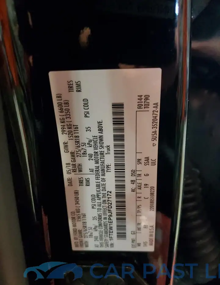 1FTEW1EP9JFD27172# 12