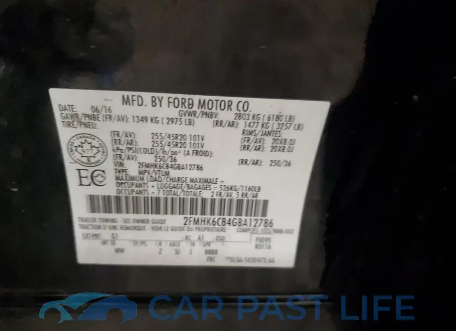 2FMHK6C84GBA12786# 13