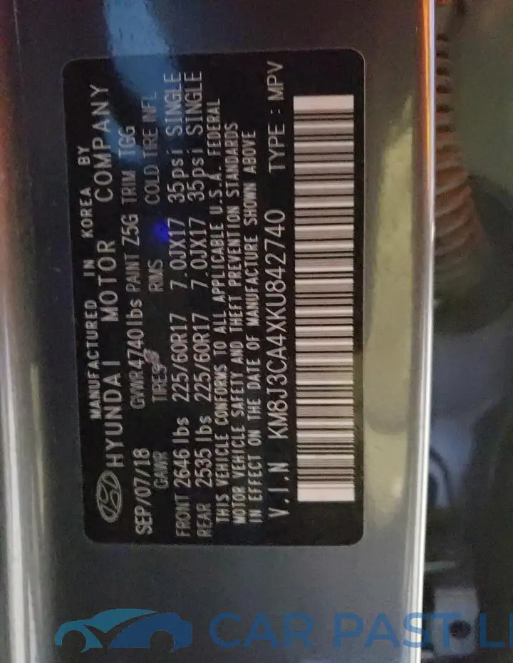 KM8J3CA4XKU842740# 13
