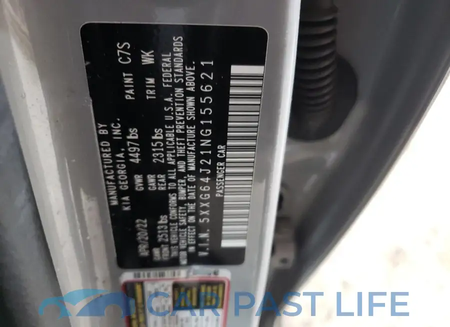 5XXG64J21NG155621# 12