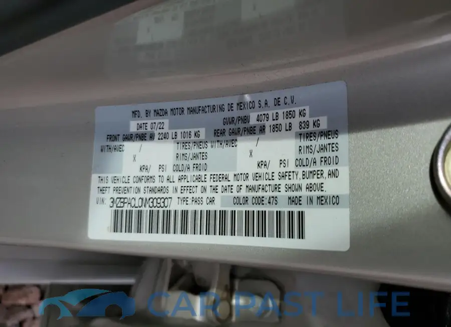3MZBPACL0NM309307# 13