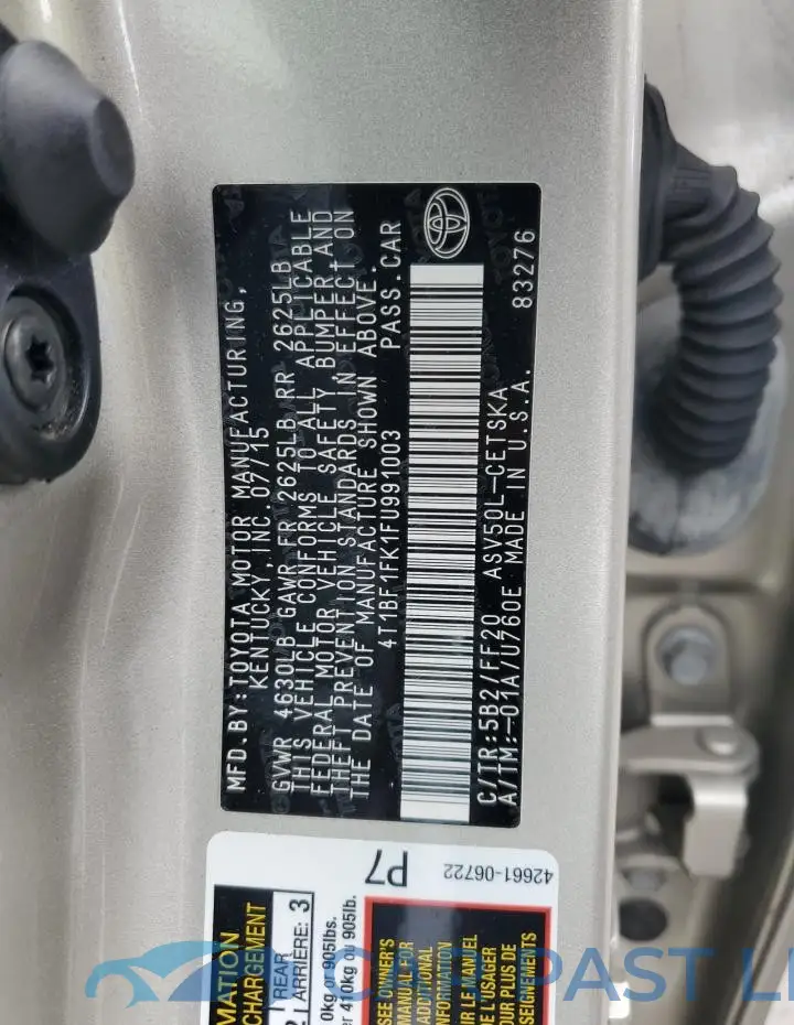 4T1BF1FK1FU991003# 12