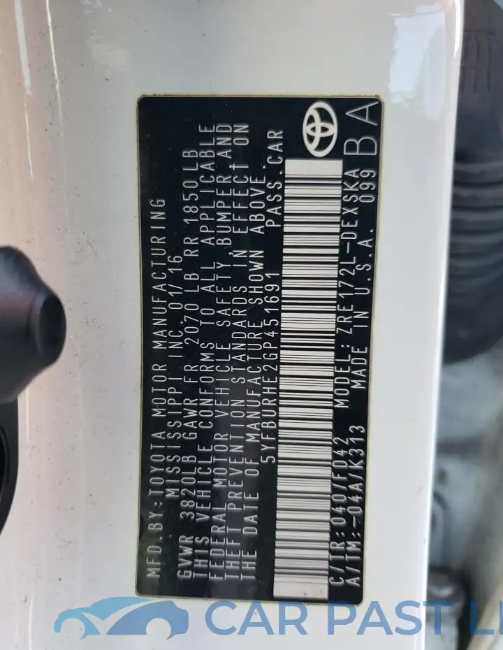 5YFBURHE2GP451691# 12