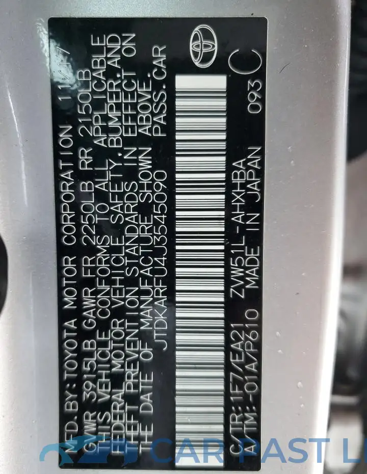 JTDKARFU4J3545090# 12