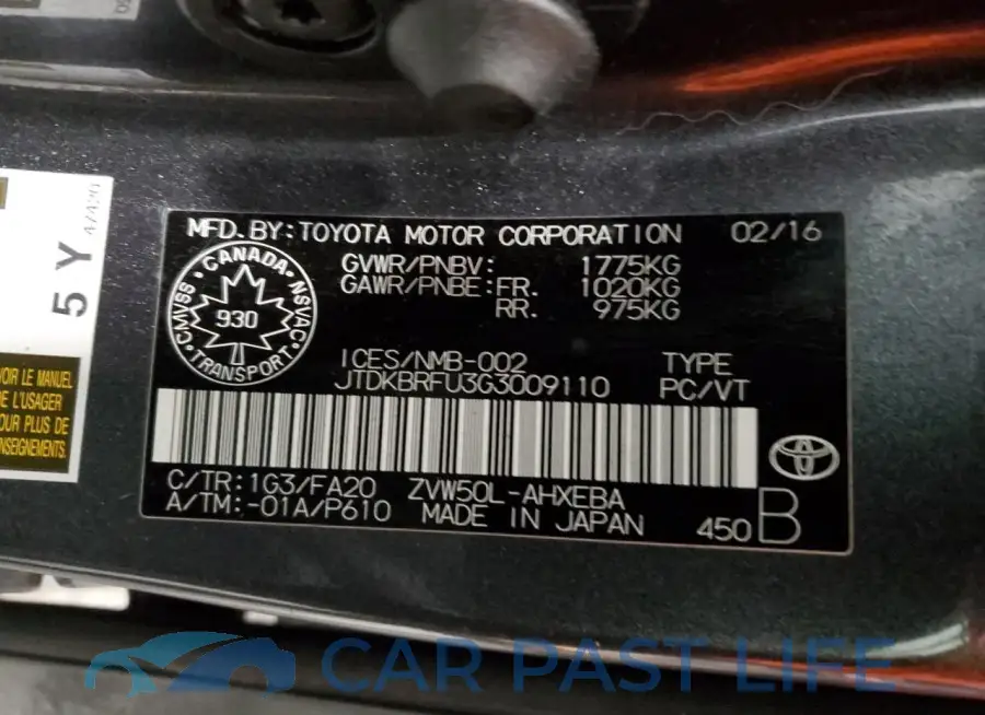 JTDKBRFU3G3009110# 12
