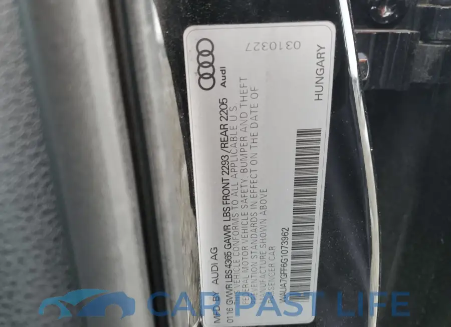 WAUA7GFF6G1073962# 12