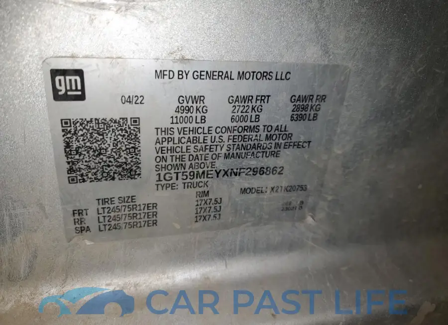 1GT59MEYXNF296862# 12