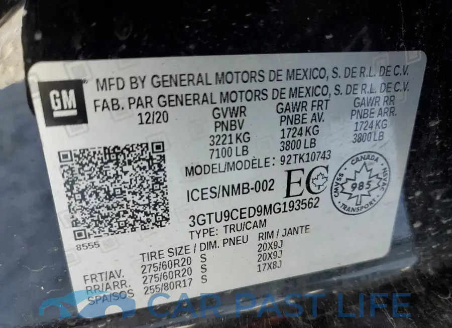 3GTU9CED9MG193562# 12