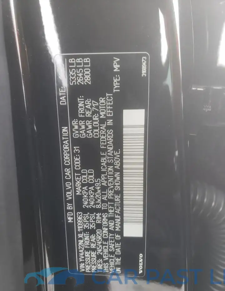 YV4A22NLXL1109963# 12