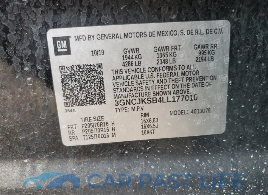 3GNCJKSB4LL177010# 13