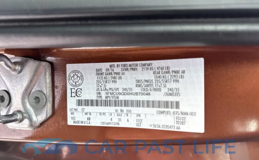 1FMCU9GD0HUB70048# 10