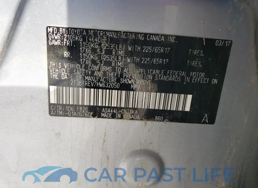 2T3BFREV7HW632050# 13