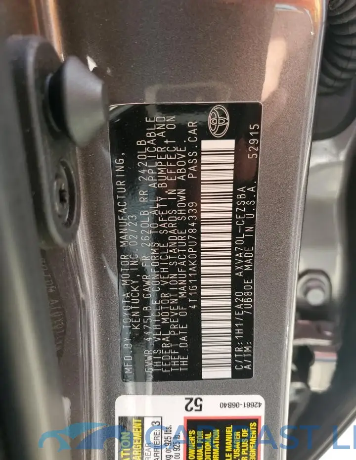 4T1G11AK0PU784339# 12