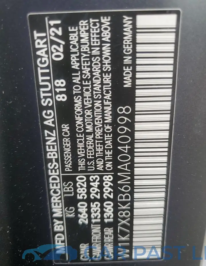 W1K7X8KB6MA040998# 12