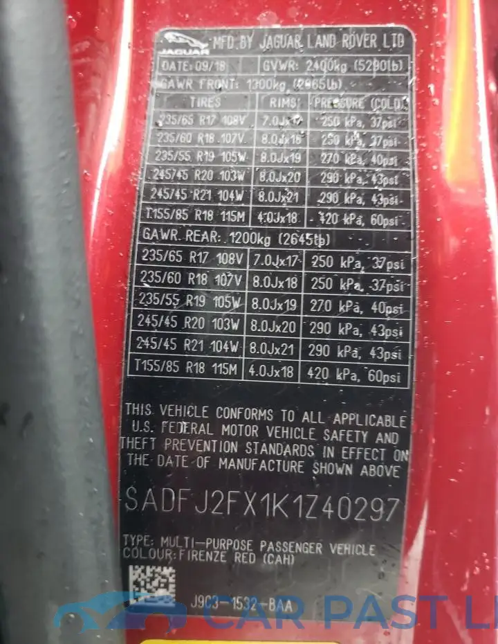 SADFJ2FX1K1Z40297# 13