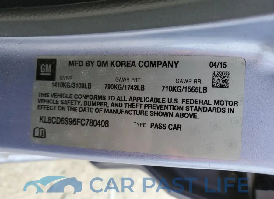 KL8CD6S96FC780408# 12
