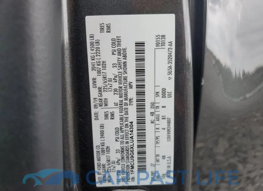 1FMCU9G6XLUA14304# 13