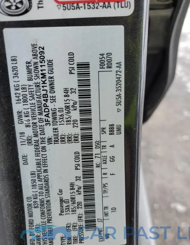 3FADP4BJ1KM115092# 12