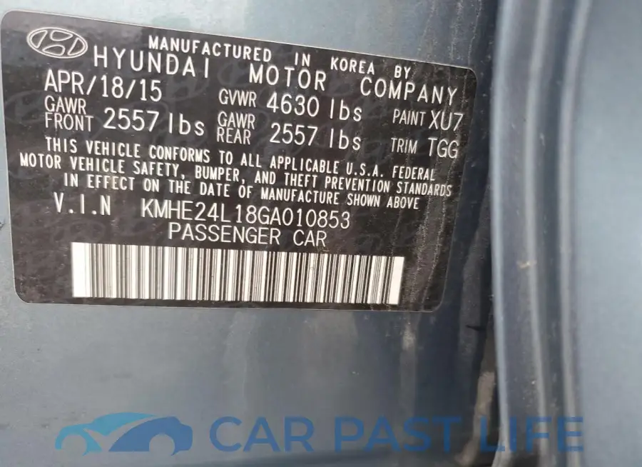 KMHE24L18GA010853# 12