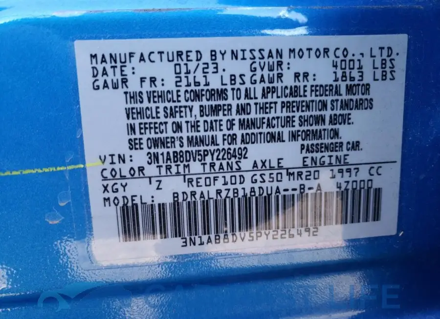 3N1AB8DV5PY226492# 12