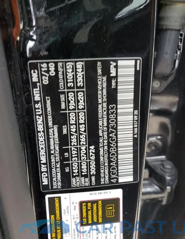 4JGDA6DB6GA730833# 13