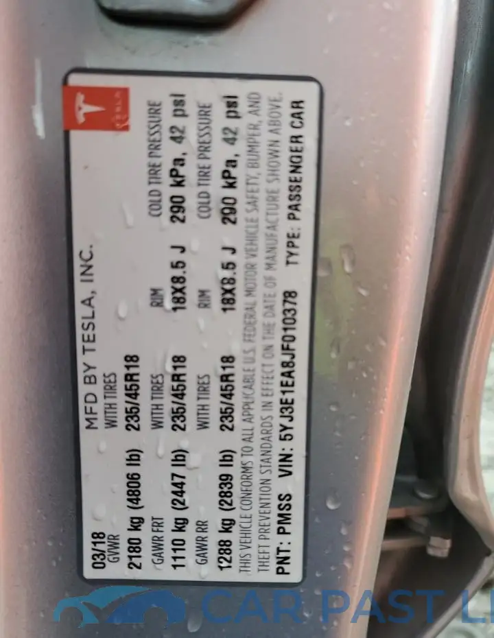 5YJ3E1EA8JF010378# 13