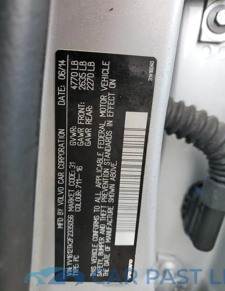 YV1612TK2F2335056# 12