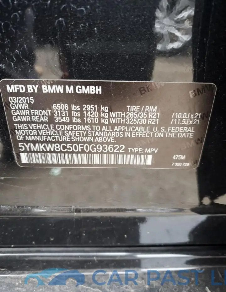 5YMKW8C50F0G93622# 13