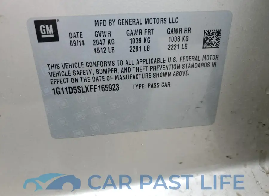 1G11D5SLXFF165923# 12