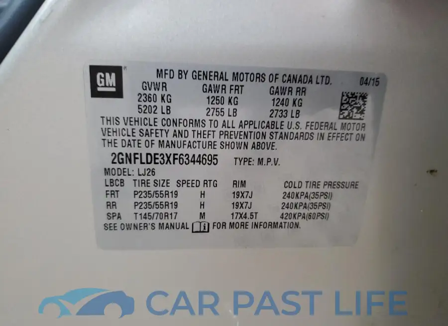 2GNFLDE3XF6344695# 13