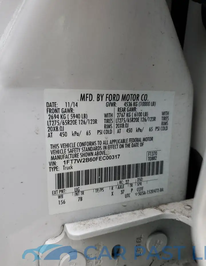 1FT7W2B60FEC00317# 12