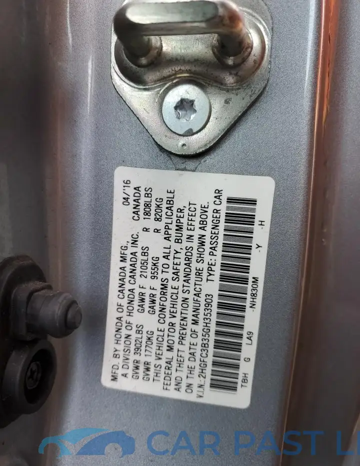 2HGFC3B35GH353903# 12