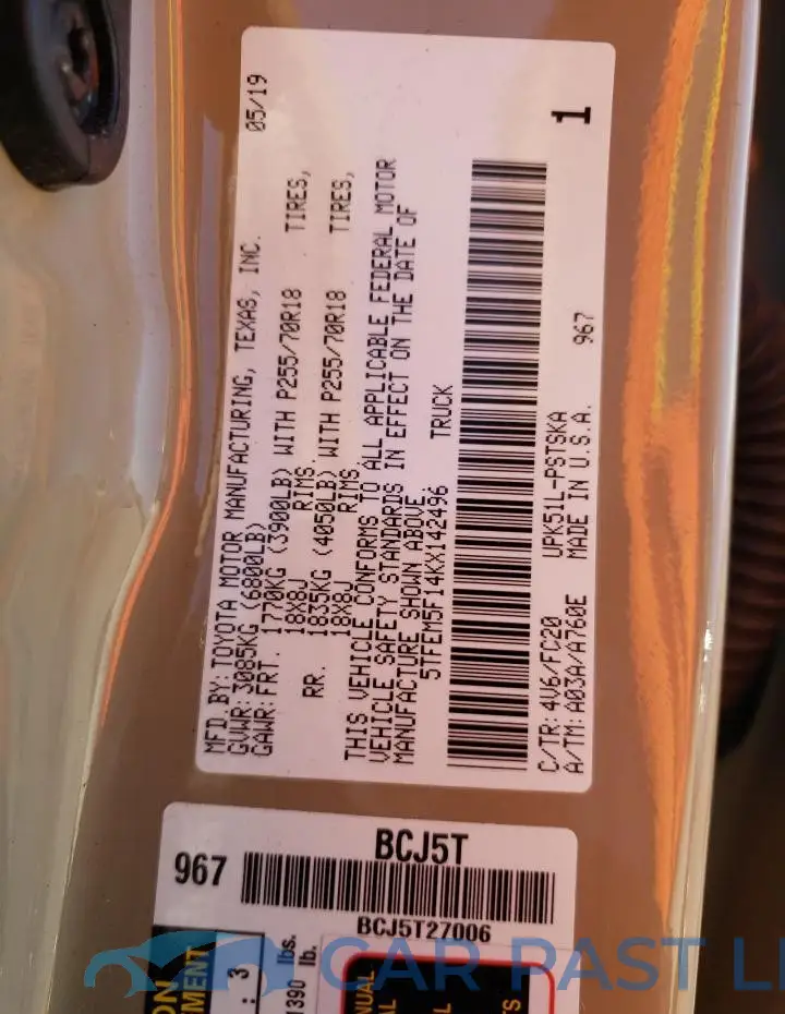 5TFEM5F14KX142496# 12