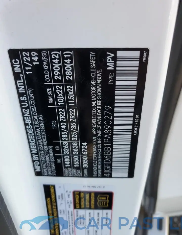 4JGFD6BB1PA890279# 12
