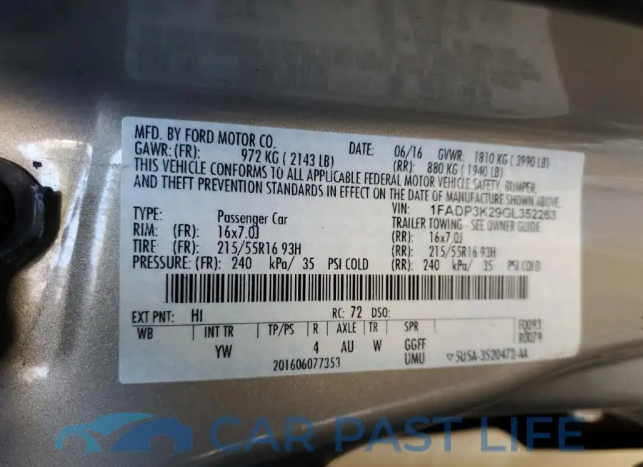 1FADP3K29GL352263# 12