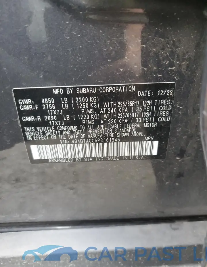 4S4BTACC5P3161945# 13