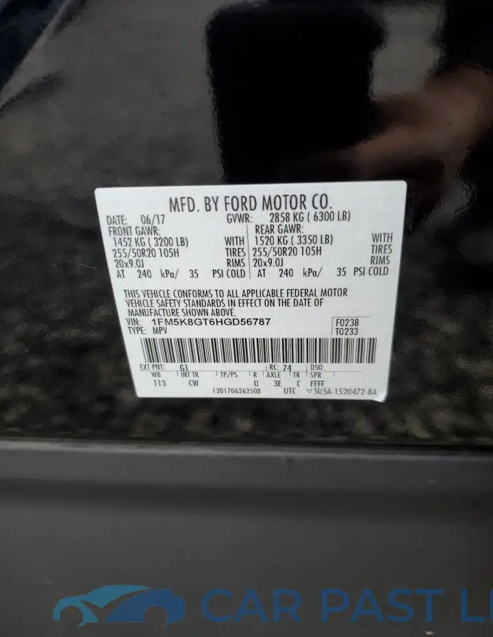 1FM5K8GT6HGD56787# 13