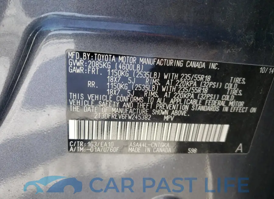 2T3DFREV6FW245382# 12