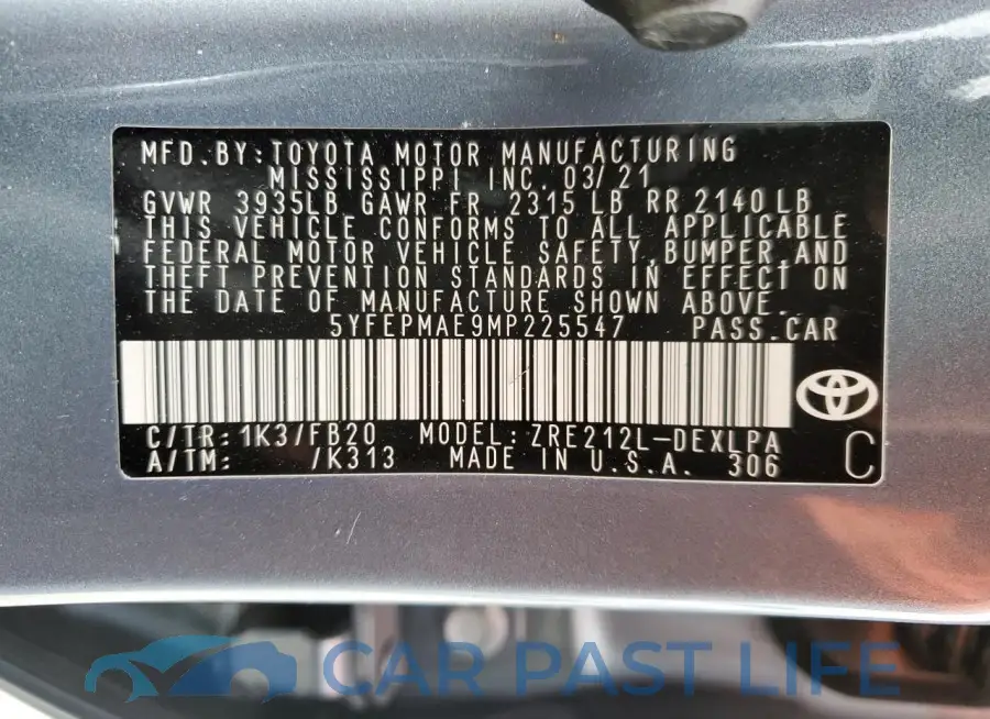 5YFEPMAE9MP225547# 13