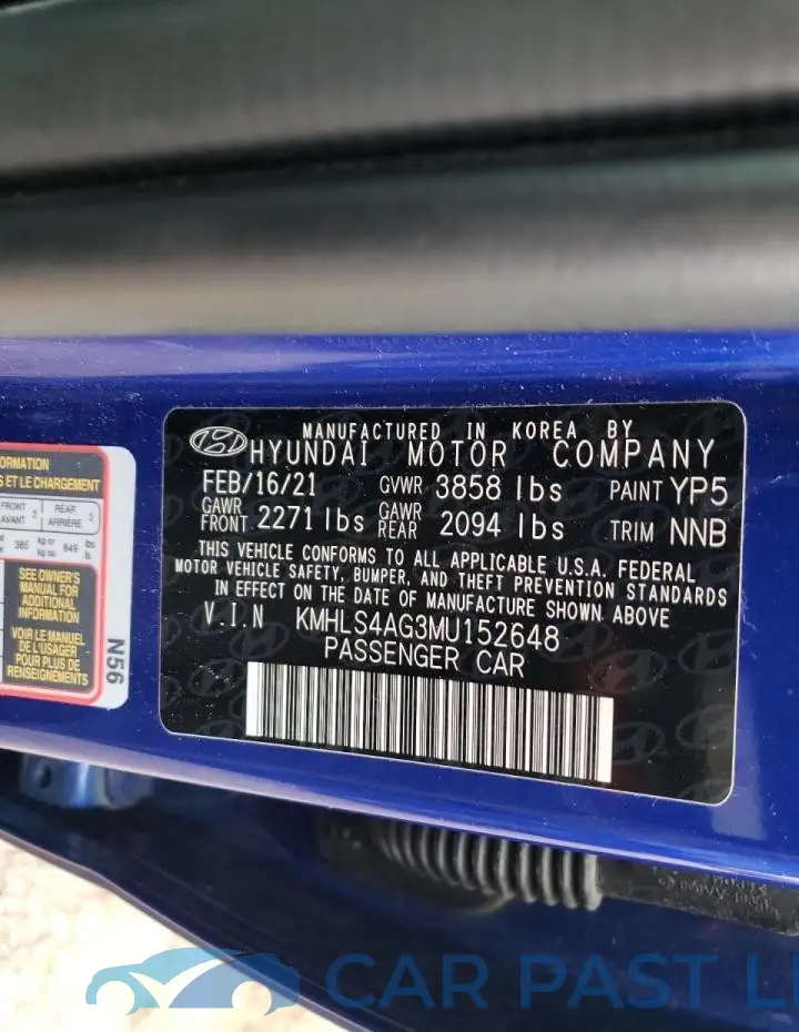 KMHLS4AG3MU152648# 13