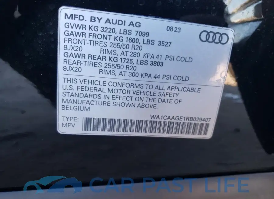 WA1CAAGE1RB029407# 12