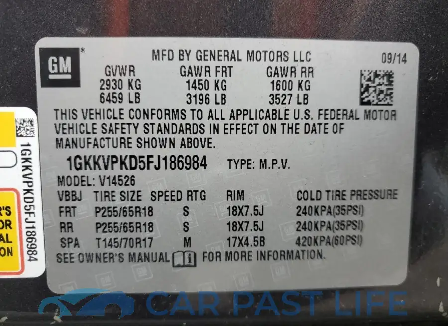 1GKKVPKD5FJ186984# 14