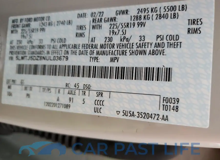5LMTJ5DZ8NUL03679# 13