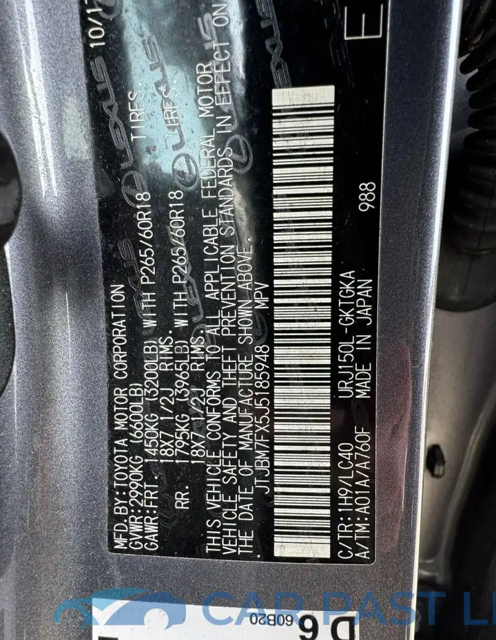 JTJBM7FX5J5185948# 10