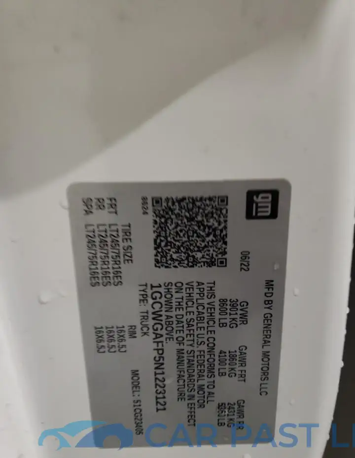 1GCWGAFP5N1223121# 13