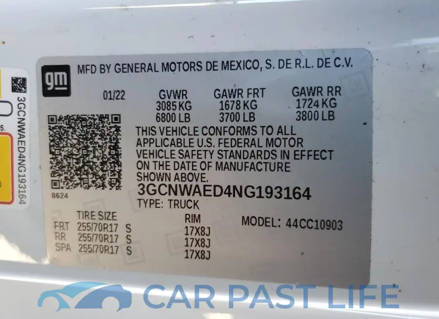 3GCNWAED4NG193164# 12